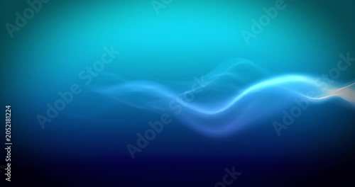 Abstract blue flowing waves in gradient background, futuristic digital motion
