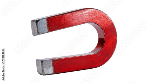 Schilderij op canvas Red horseshoe magnet with silver ends