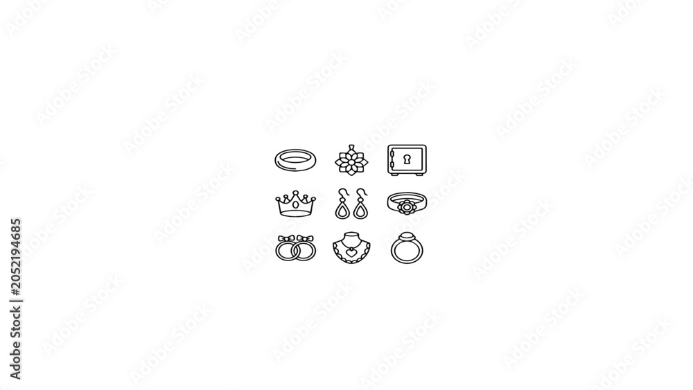 Fototapeta premium Various luxury jewelry icons, symbols and signs