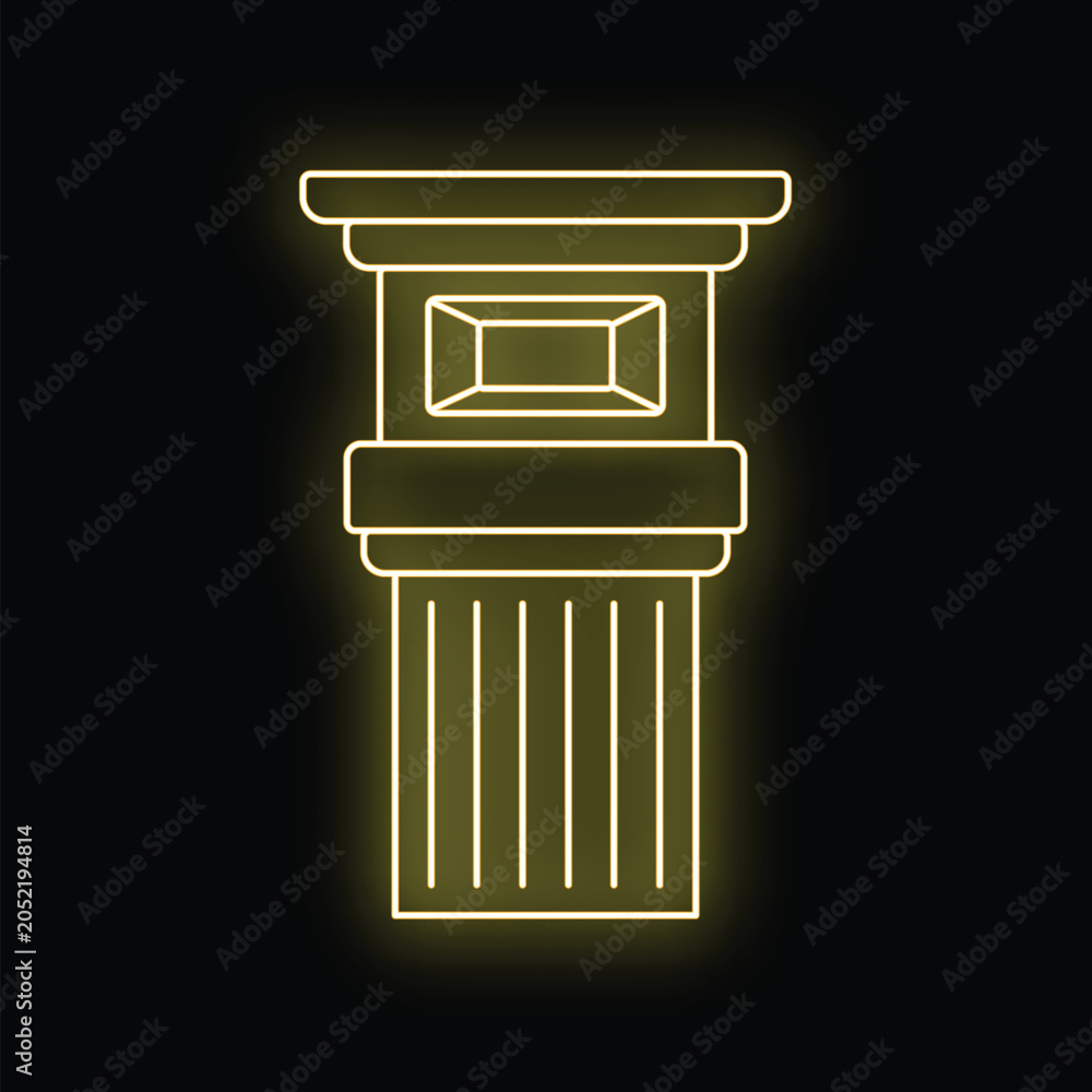 Naklejka premium Illuminating classic architecture with modern neon glow representing heritage and retro design