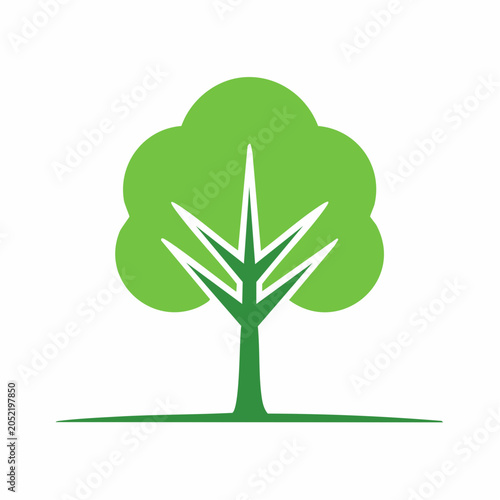 Stylized Green Tree Icon