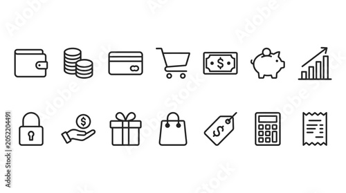 Foto Payment icon set. Vector graphic illustration.