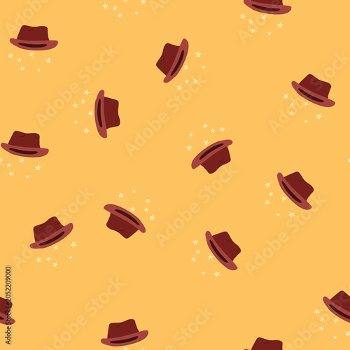 Εκτύπωση καμβά pattern wand magician hat cartoon