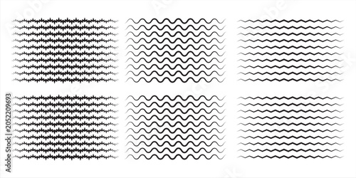 Foto Wave line and wavy zigzag pattern lines