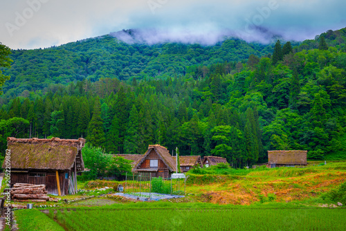 Traditional and Historical Japanese village Shirakawago in Gifu Prefecture Japan, Gokayama has been inscribed on the UNESCO World Heritage List due to its traditional Gassho-zukuri houses