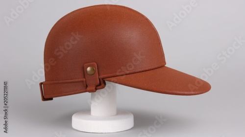 Brown Leather Baseball Hat
