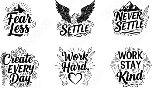 Принти на полотні Inspirational quotes and motivational typography designs