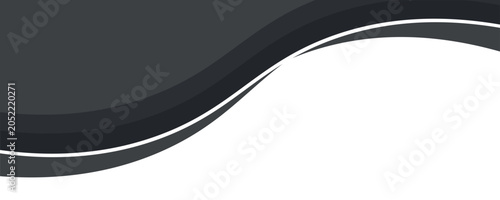Minimal black and gray header-footer template featuring sleek wave-inspired borders.