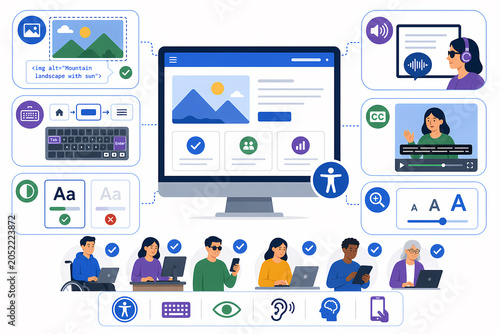 WCAG accessibility compliance website illustration