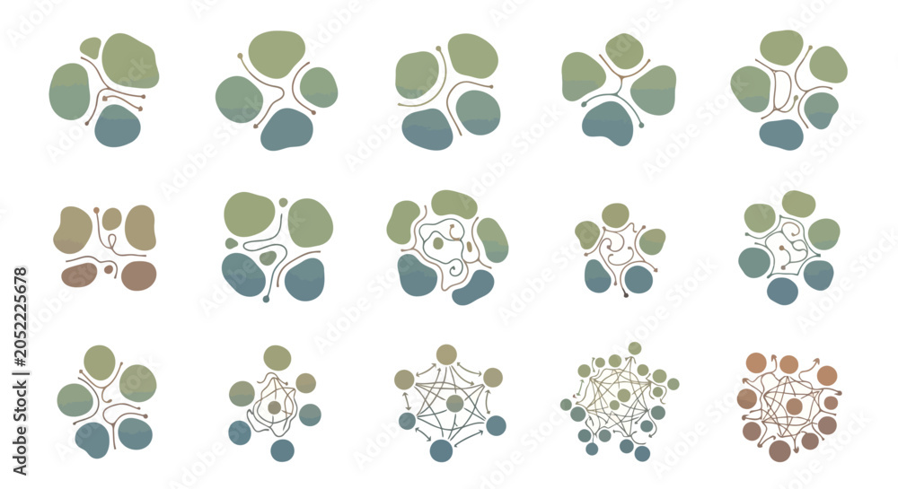 Fototapeta premium Collection of various animal paw prints.