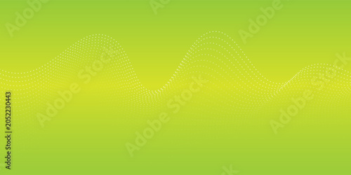 Konstfotografi vector Green background with line waves and gradient variation dots