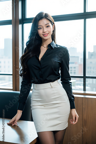 Confident Professional Businesswoman in Modern Office with Copy Space, Corporate Lifestyle Portrait