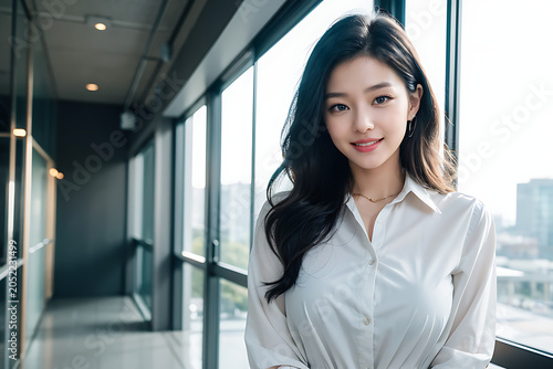 Confident Professional Businesswoman in Modern Office with Copy Space, Corporate Lifestyle Portrait