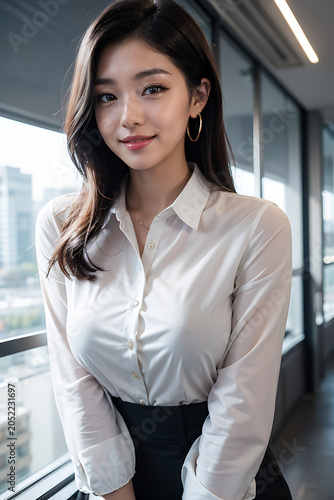 Confident Professional Businesswoman in Modern Office with Copy Space, Corporate Lifestyle Portrait