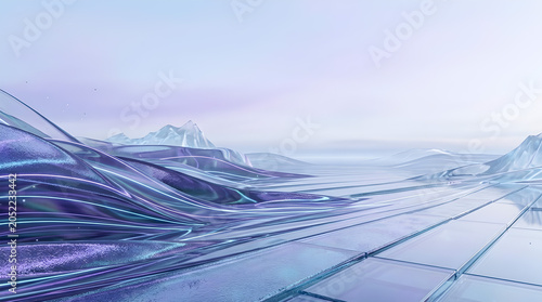 Glass Horizon Liquid Background with Transparent Layers and Soft Atmospheric Gradient
