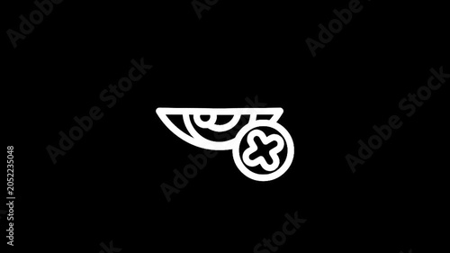 Stylized icon of an eye with a cross symbol indicating no or forbidden