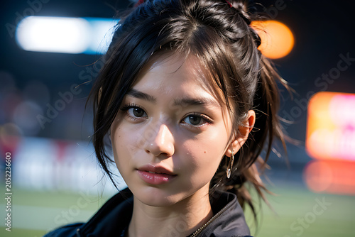 Young Woman Smiling in Natural Lifestyle Portrait with Soft Lighting
