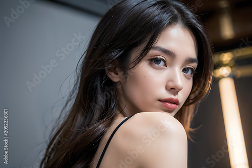 Young Woman Smiling in Natural Lifestyle Portrait with Soft Lighting
