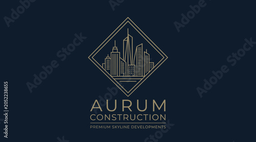 Aurum Construction Company Logo Design.
