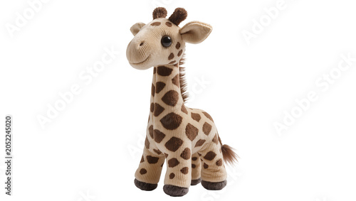 Bild auf Leinwand Corduroy plush giraffe toy with brown spots