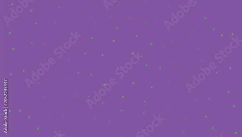 Obraz na plátně Purple background with green rhombic confetti particles scattered in modern mini