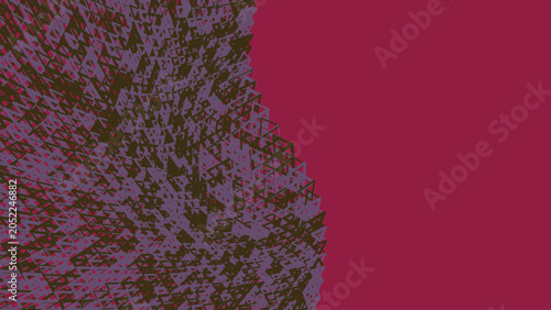Obraz na plátne Triangular grid overlay on deep pink background, abstract digital art, fragmente