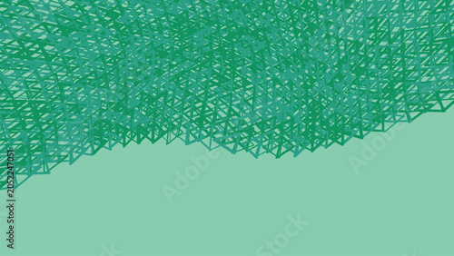 Tableau sur toile Teal green abstract geometric pattern background with interwoven triangles