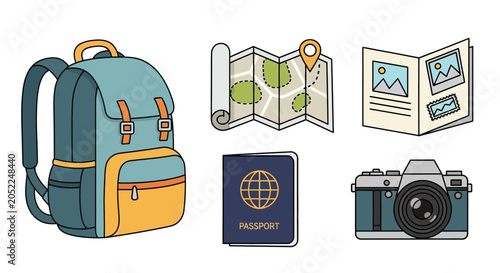 Quadro su tela Travel objects for adventure seekers pack.