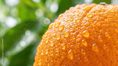 Refreshing citrus fruit rind texture with condensation drops
