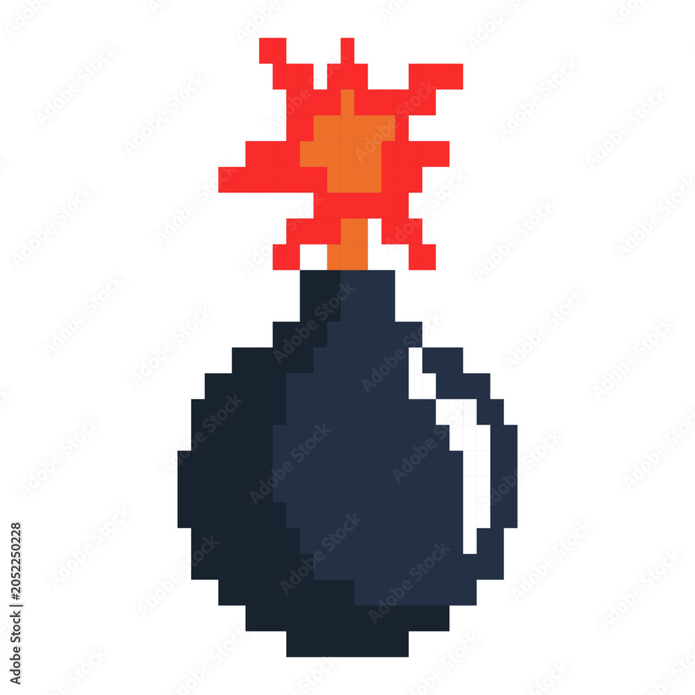 Obraz premium Pixel Bomb Illustration