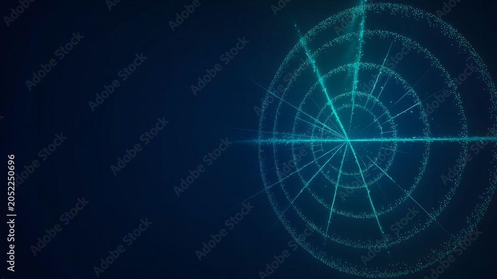 Naklejka premium Abstract digital circular data network on blue background