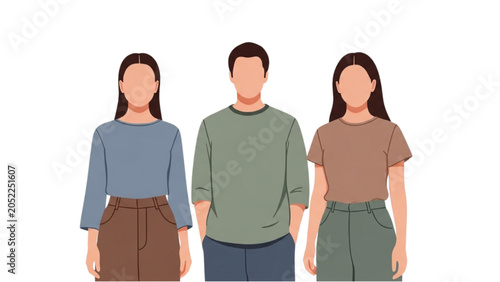 Foto Three people standing together illustration