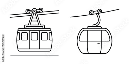 Canvastavla Cable car icon line art vector illustration design