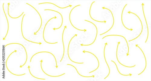 Foto Yellow isolated arrow set