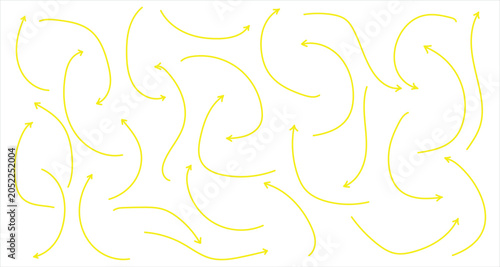 Foto Yellow isolated arrow set
