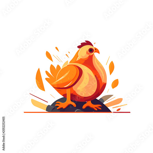 Vibrant Hen Illustration. A Colorful Bird Design