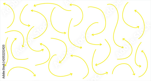 Foto Isolated curved arrow icon set on white background