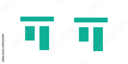 Fotografía Green align top icon set for ui layout and interface design.