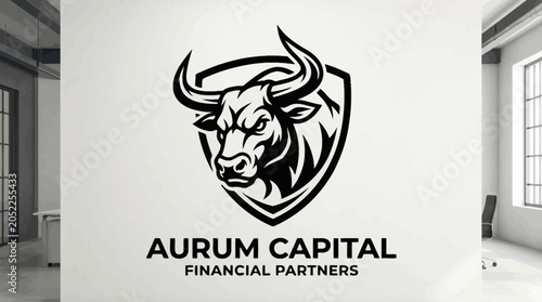 Bull Logo Business Finance Company.