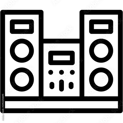 Obraz na plátně Vector Icon Sound System, Audio System, Home Cinema, Speakers, Music, Furniture