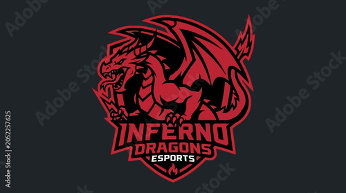 Tableau sur toile Red dragon esports team logo.