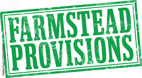 Farmstead Provisions Vector Green Rubber Stamp