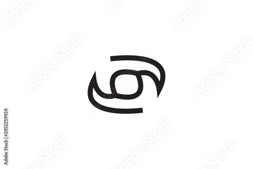 Abstract G Q letter monogram logo design vector, modern dynamic eye swirly geometric tech icon