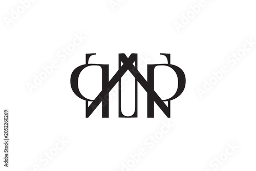 Symmetric Letters M N P D Monogram Logo; Luxury Initials Cipher Vector Emblem Brand Identity