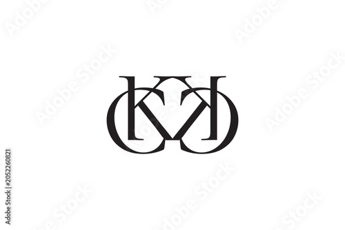 Elegant Interlocking Letters Monogram Logo; Luxury K V C D Initials Vector Crest Brand Identity