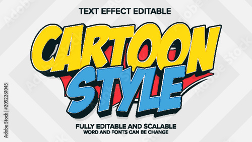 Fotografie 3d text effect cartoon style vector editable