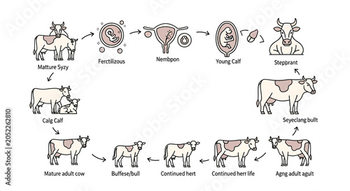 Life cycle of a cow diagram