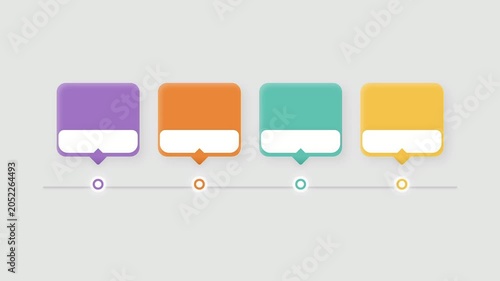 Animated Infographic Timeline Progress with Colored Blocks and Markers