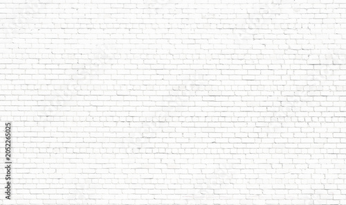 Foto brick wall made of clinker stone painted white as background