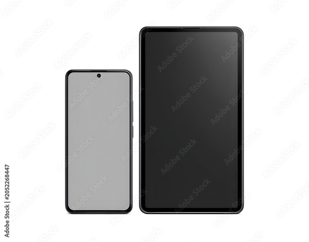 Naklejka premium Modern smartphone and Digital isolated on a white background